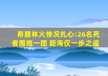 希腊林火惨况扎心:26名死者围抱一团 距海仅一步之遥